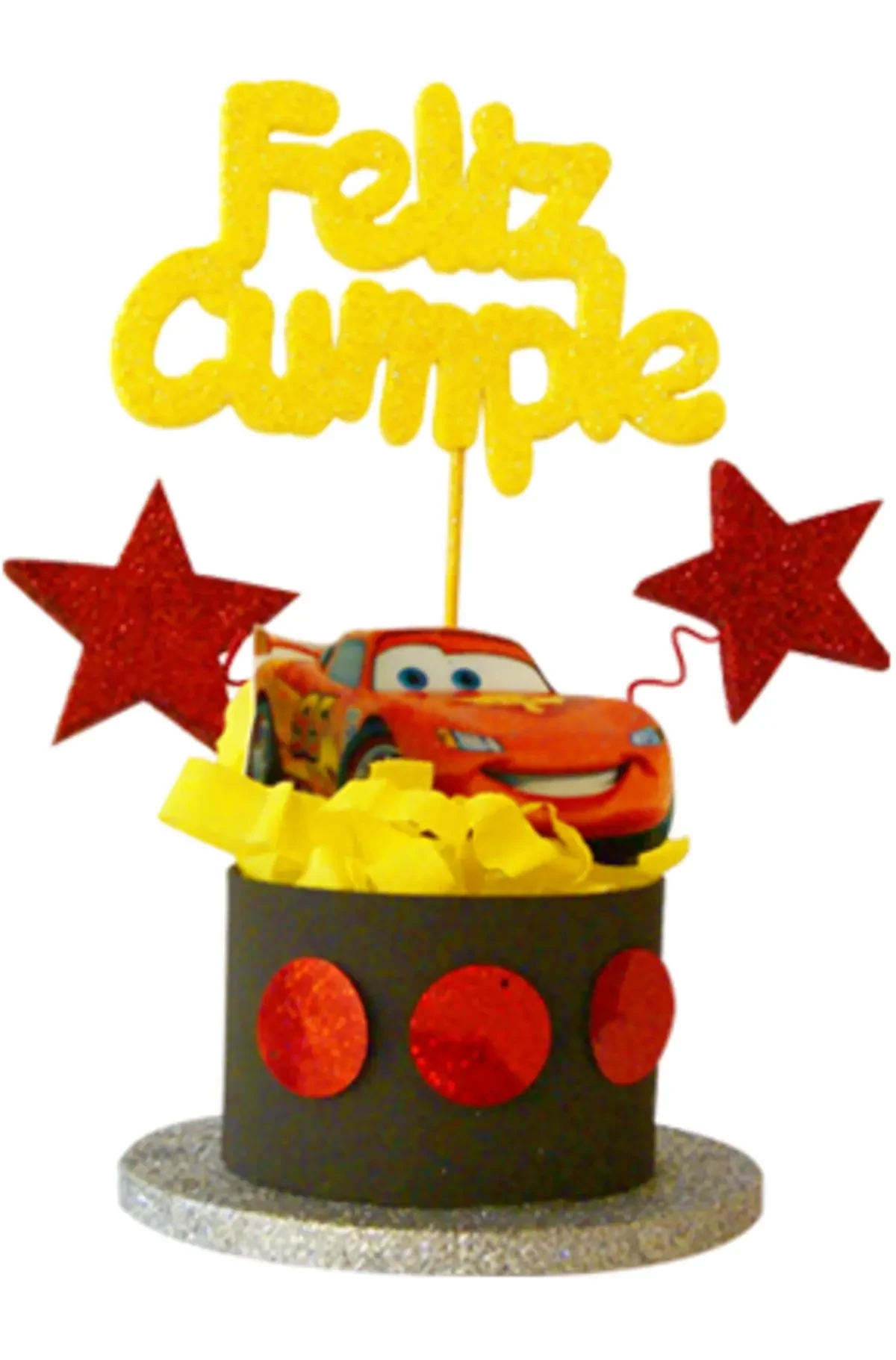 adorno torta tambores figura con feliz cumple grande (mrg) cars