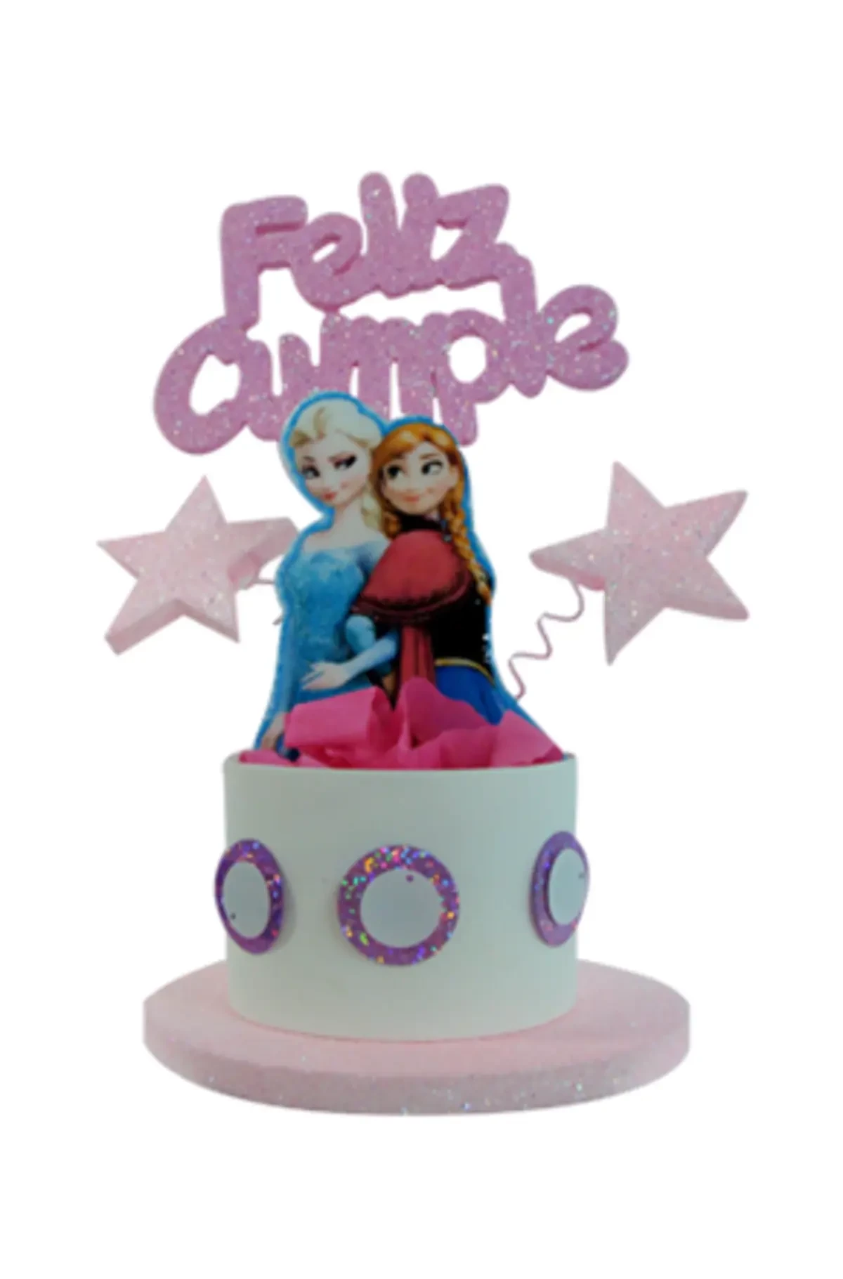 adorno torta tambores figura con feliz cumple grande (mrg) frozen