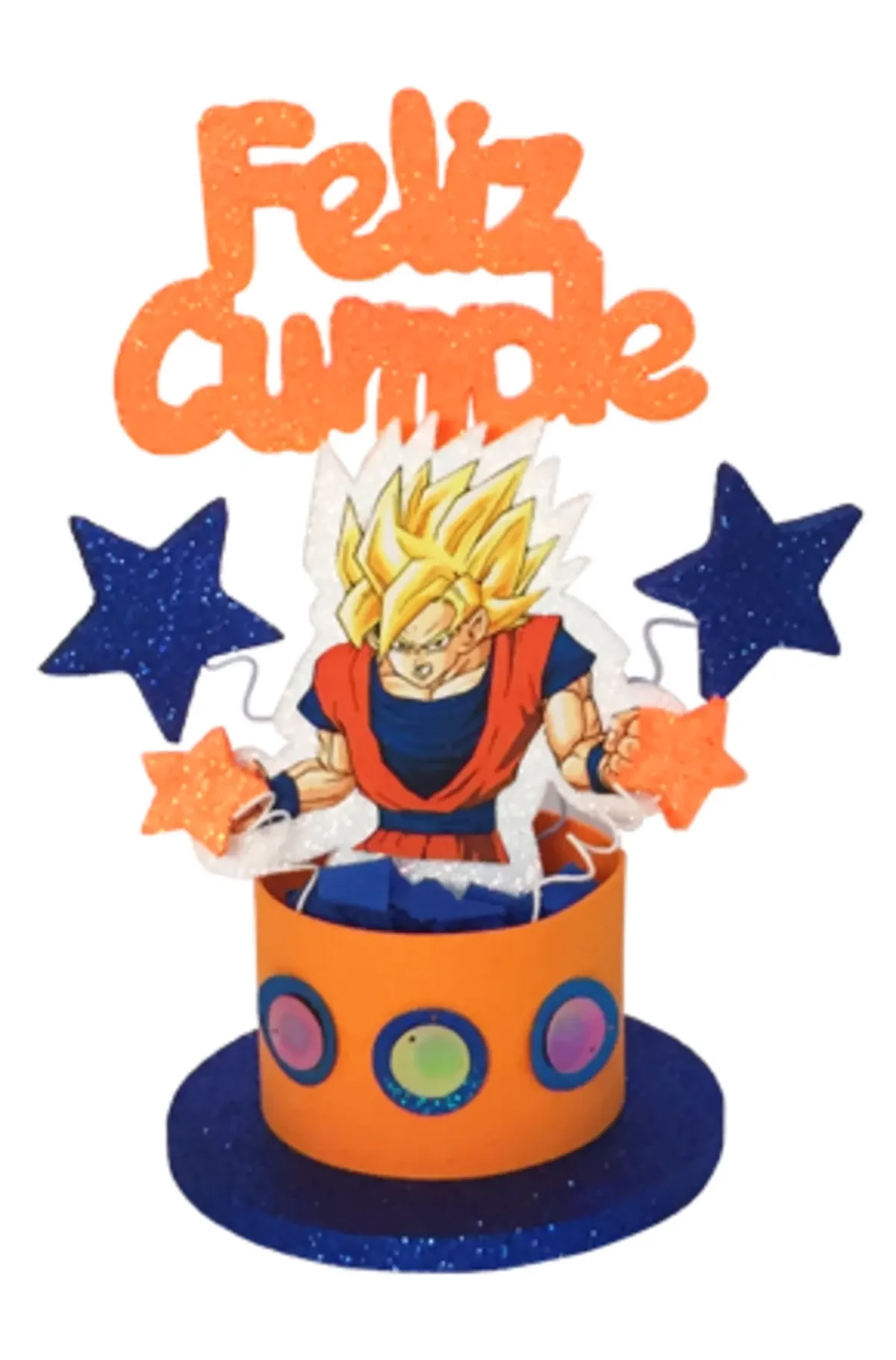 adorno torta tambores figura con feliz cumple grande (mrg) dragon ball goku