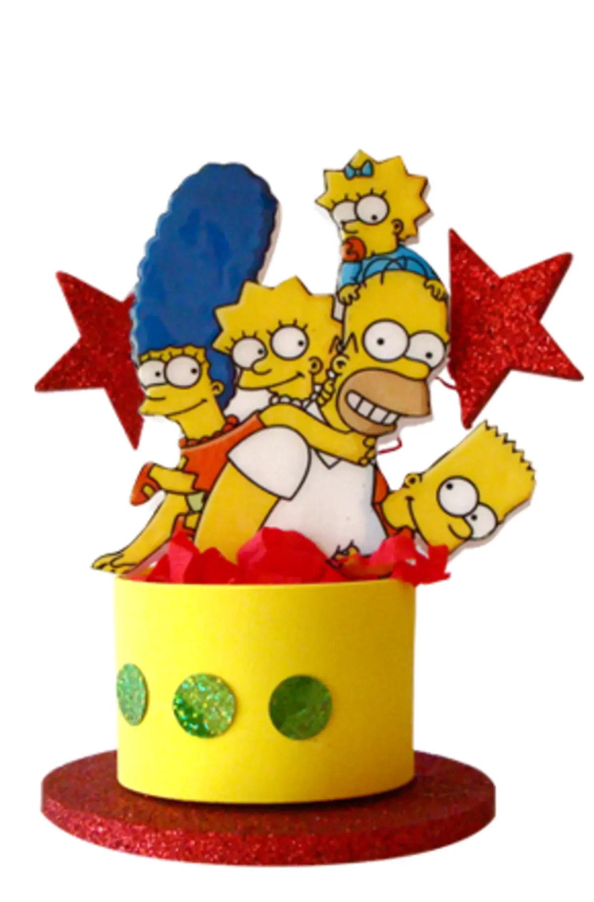 adorno torta tambores figura con feliz cumple grande (mrg) los simpson