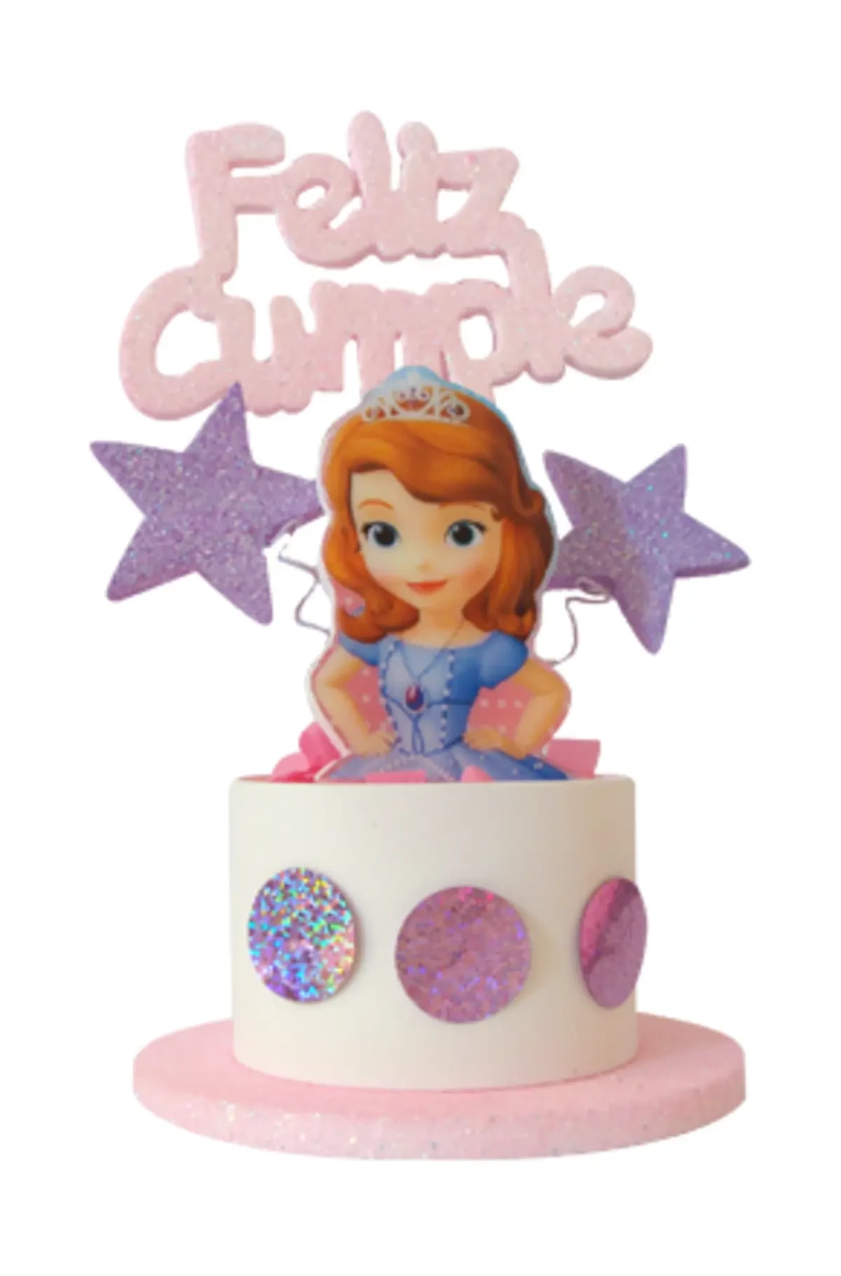 adorno torta tambores figura con feliz cumple grande (mrg) princesita sofia