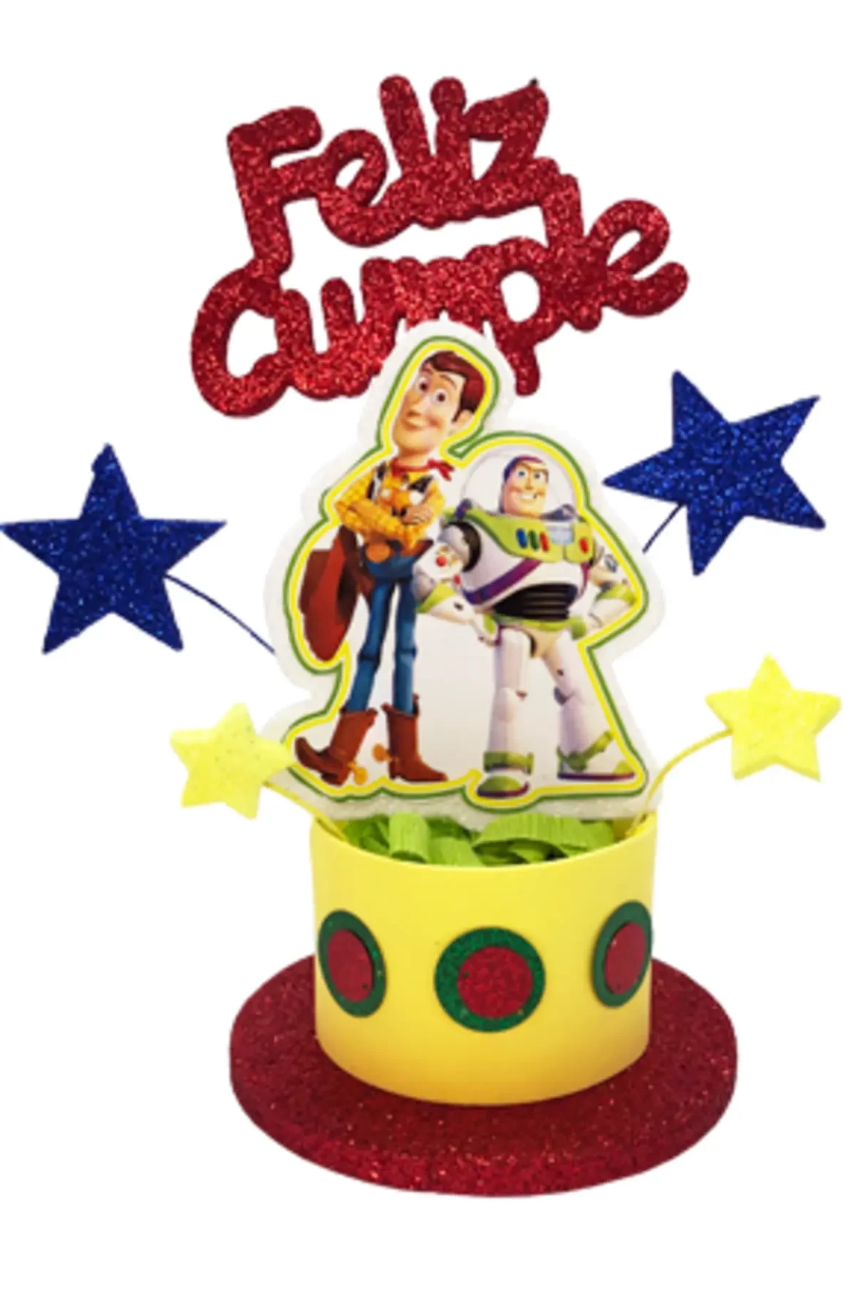 adorno torta tambores figura con feliz cumple grande (mrg) toy story