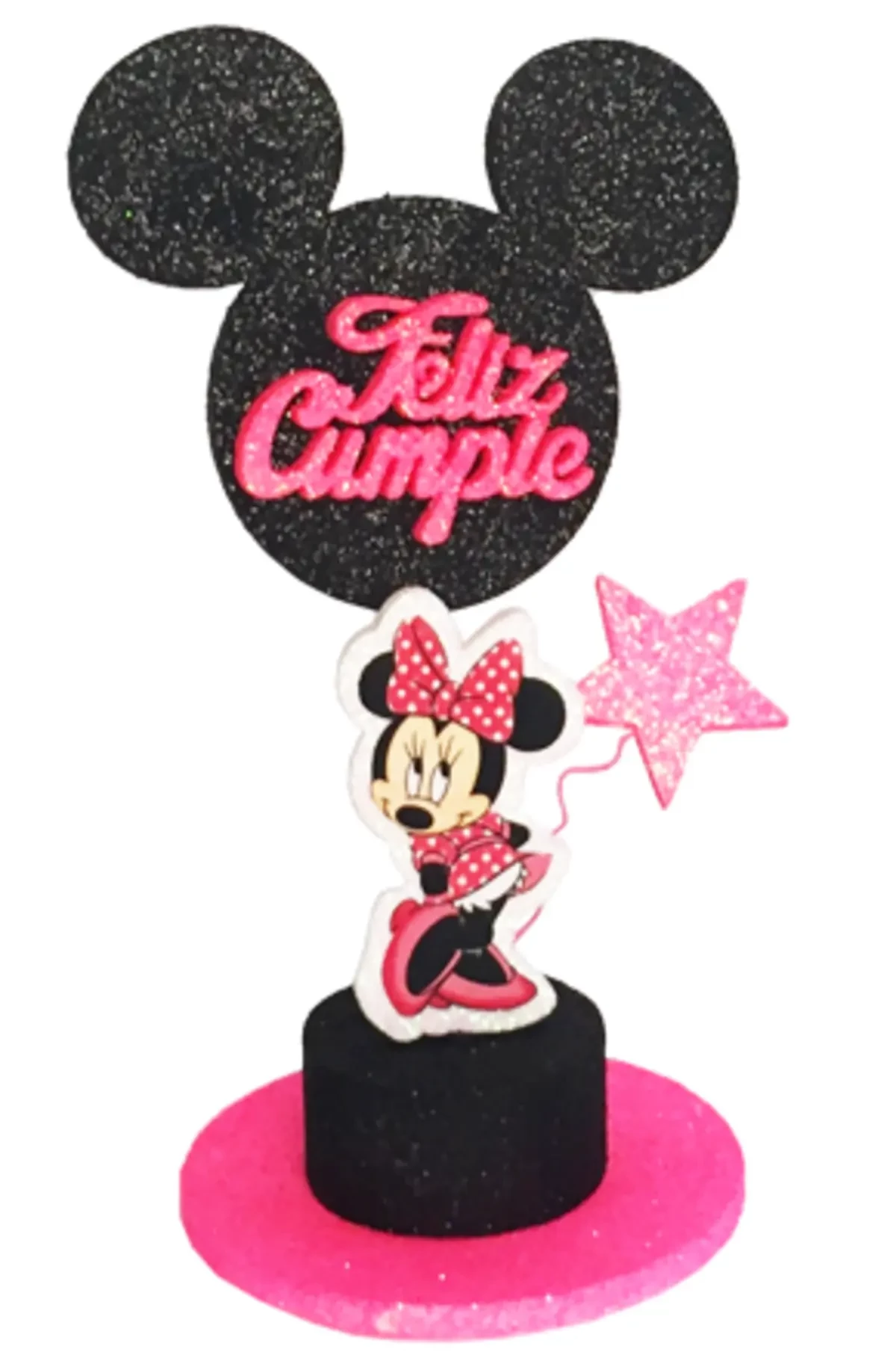 adorno torta tambores figura con feliz cumple grande (mrg) minnie