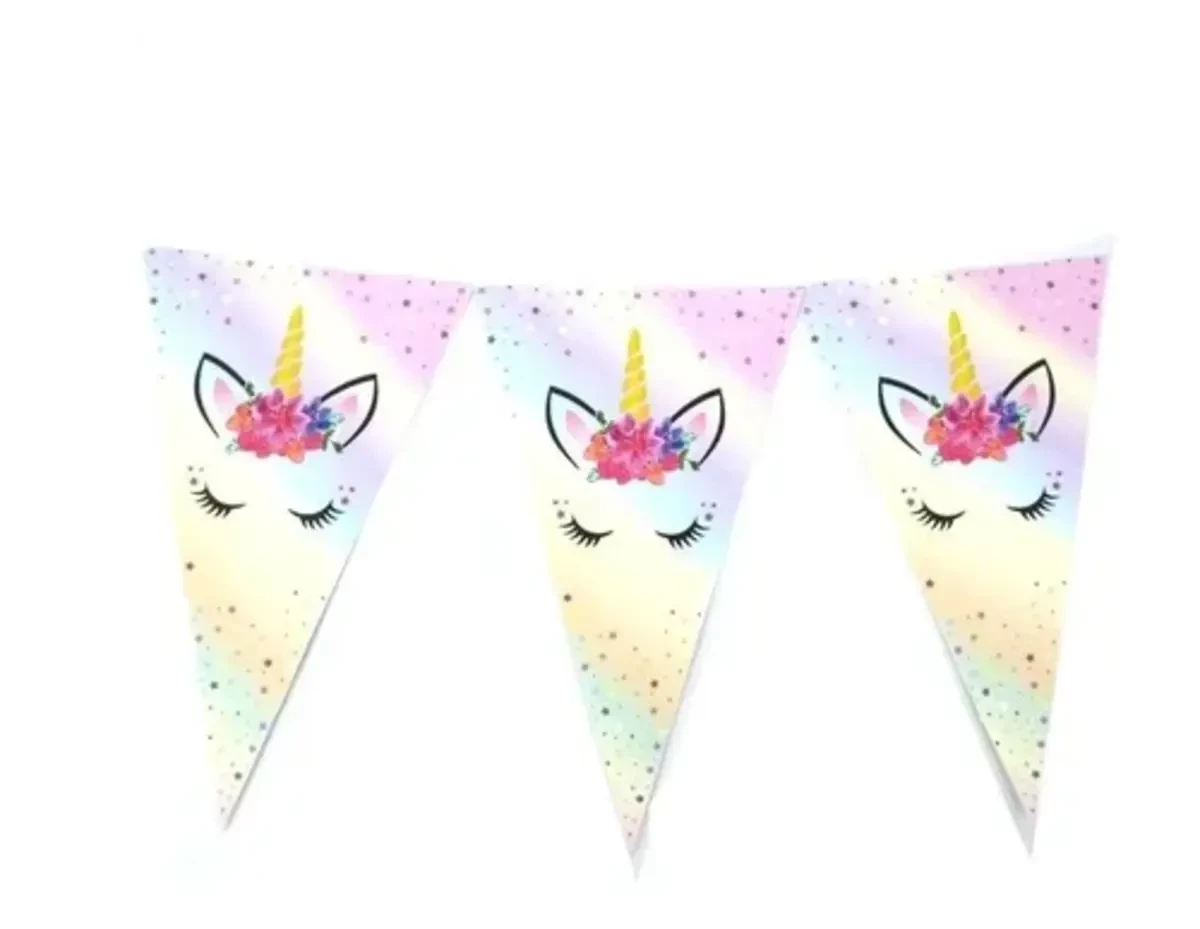 banderin triangular unicornio dreams (gold)