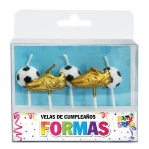 velas formas - set botines y pelotas de football x 5 piezas (rr)