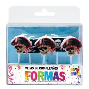 velas formas - set piratas x 5 piezas (rr)