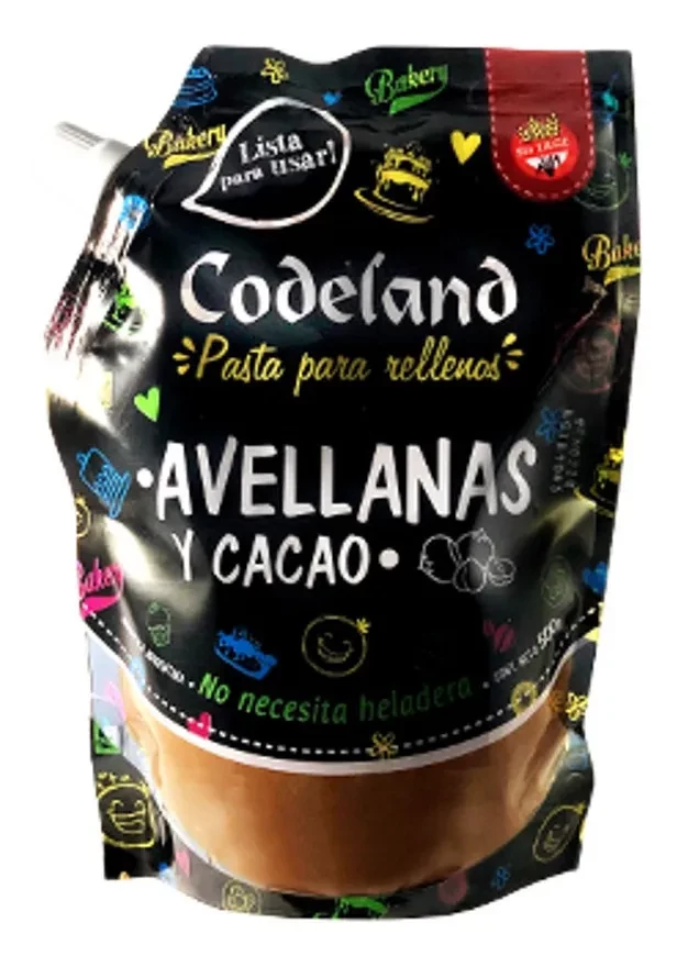 relleno codeland avellanas y cacao x 500 grs (plat)