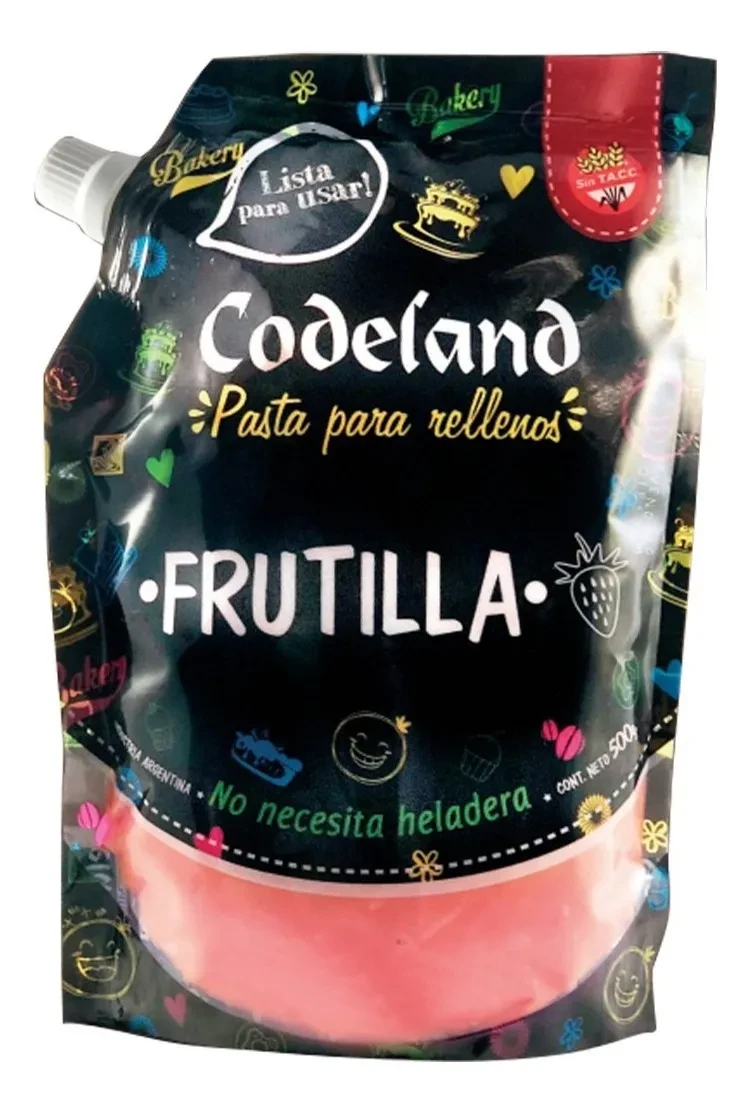 relleno codeland sabor frutilla x 500grs (plat)