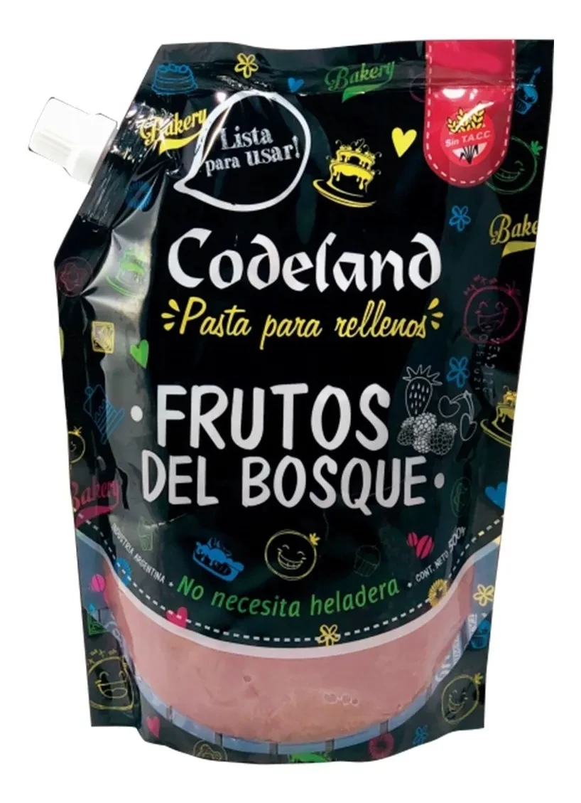 relleno codeland sabor frutos del bosque x 500grs (plat)