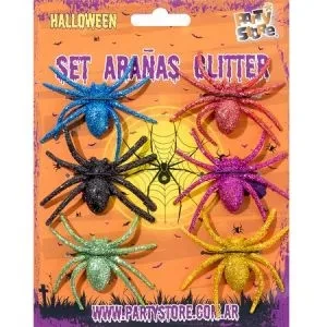 set aranas glitter x 6 unidades (rr)