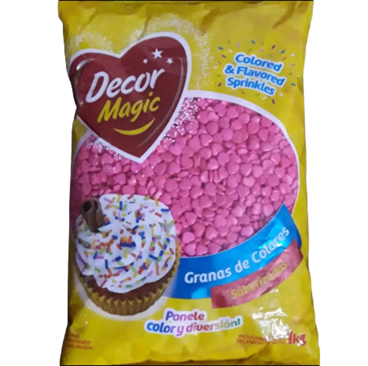 corazones decoracion comestibles fucsia x 1kg (plat)