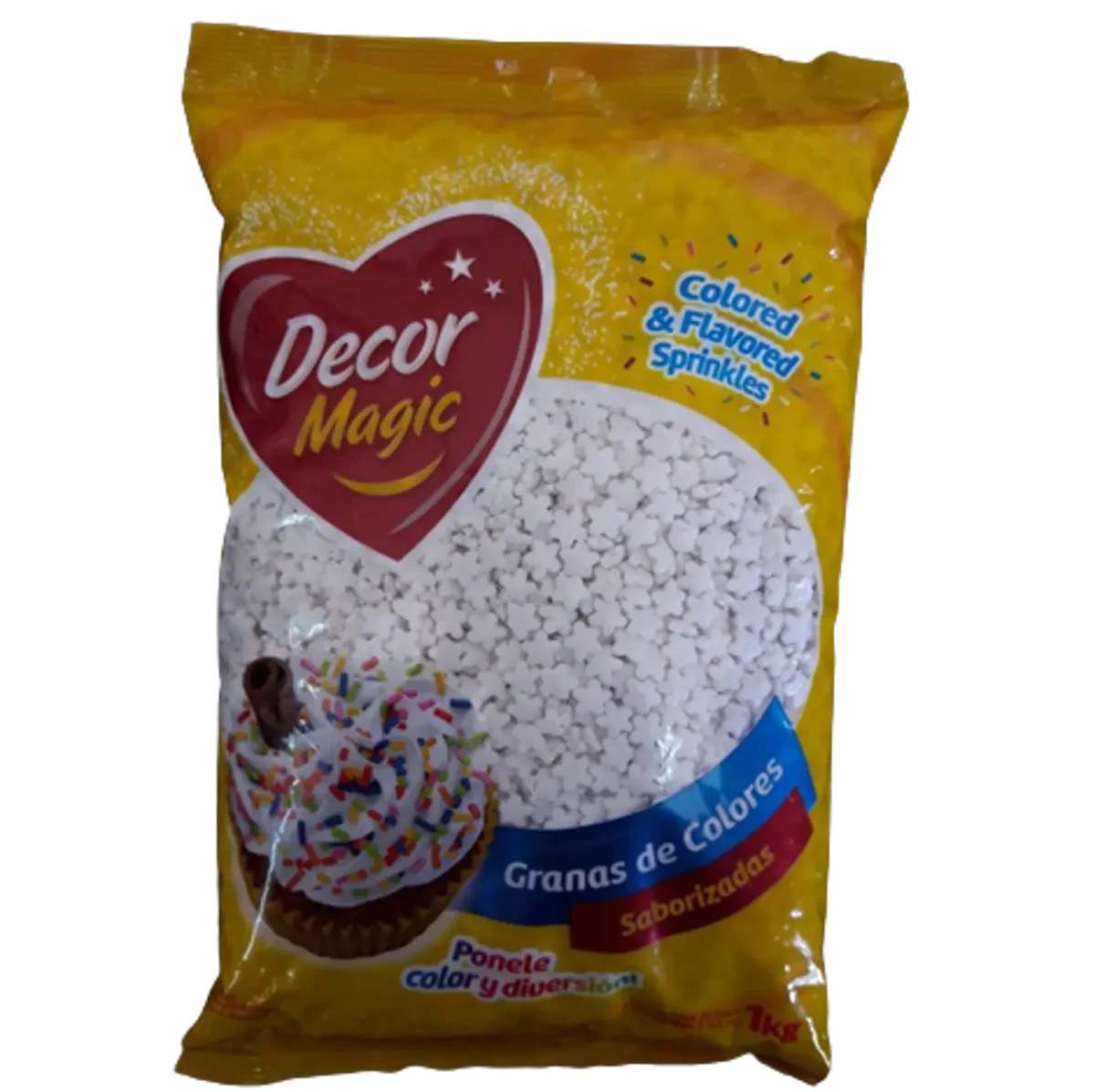 estrellitas de decoracion comestibles rojo-blanco x 1kg (plat)