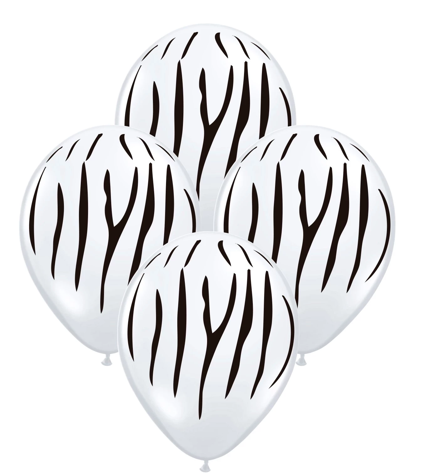 globo deco 12" x50u (globo-deco) animal print cebra con blanco