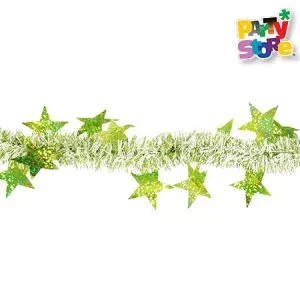 boa navidena bicolor verde con estrellas 180 cm (rr)