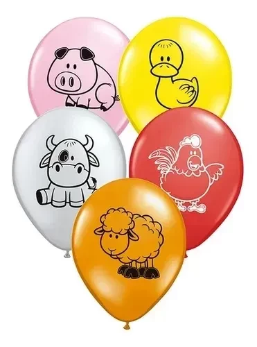 globo deco 12" x50u (globo-deco) animales de granja