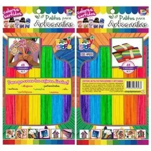 grandes palitos para artesanias colores x 48 unidades (rr)