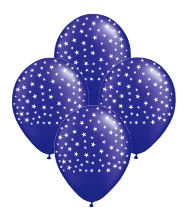 globo deco 12" x50u (globo-deco) estrellas violetas