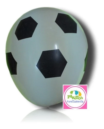 globo deco 12" x50u (globo-deco) gajo pelota blanco y negro