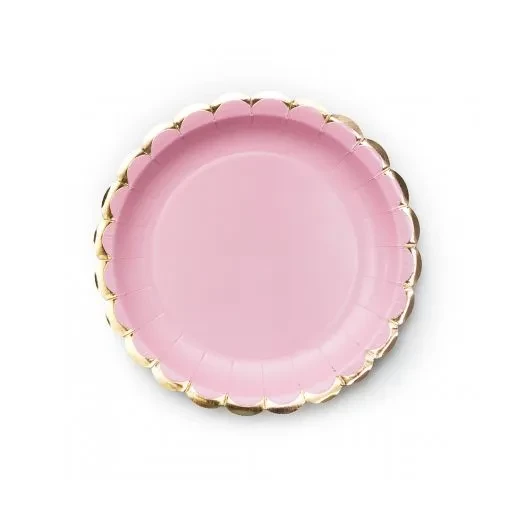 plato onda rosa pastel (gold)