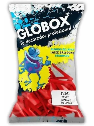 globos latex t260 globologia std x50u globox (dilax) rojo