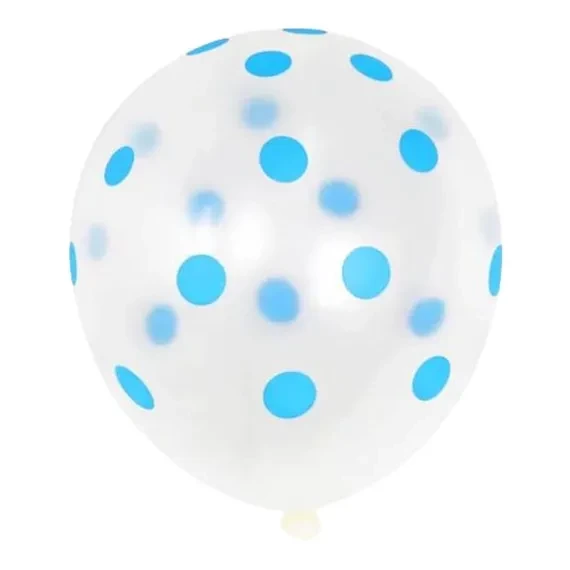 globo deco 12" x50u (globo-deco) transparente con lunar azul