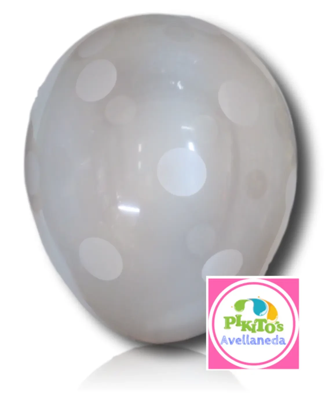 globo deco 12" x50u (globo-deco) transparente con lunar blanco