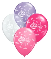 globo deco 12" x50u (globo-deco) rosa y fucsia con coronas