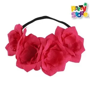 diadema de flores fucsia (rr)