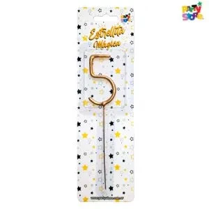 numero estrellita magica dorada 5 (rr)  