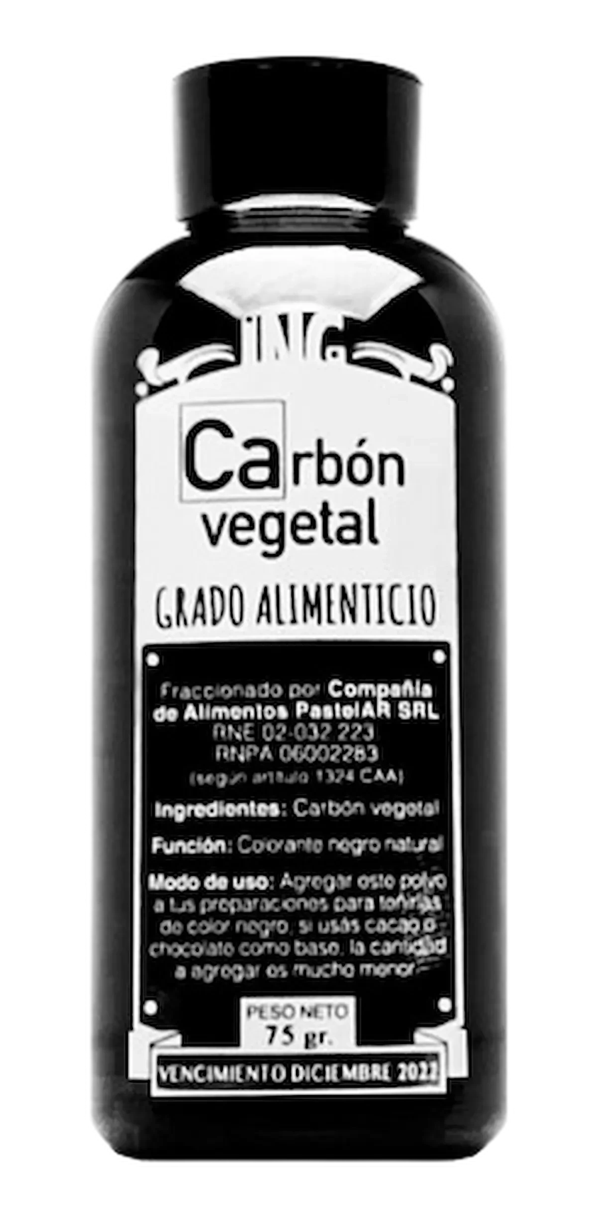 carbon vegetal 75g (pastelar)