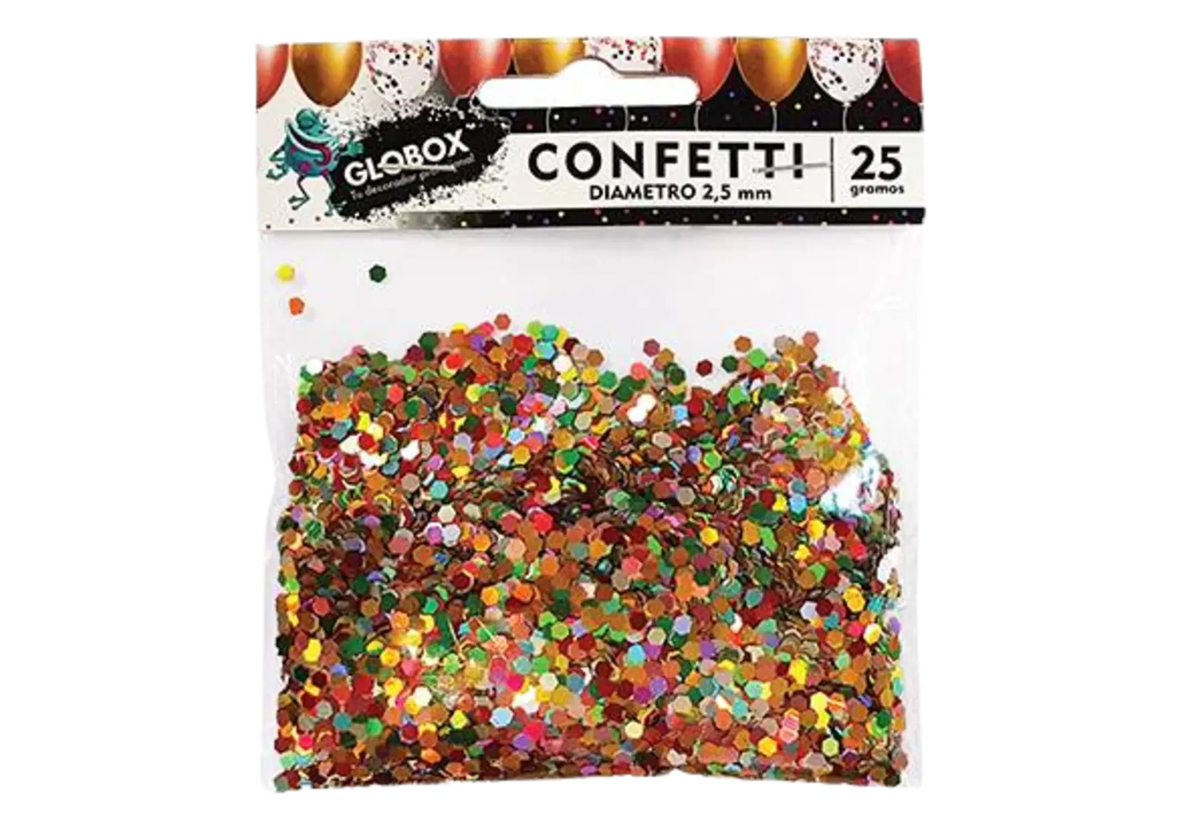 confetti multicolor 25gr (2,5mm diametro hexa) (dilax)