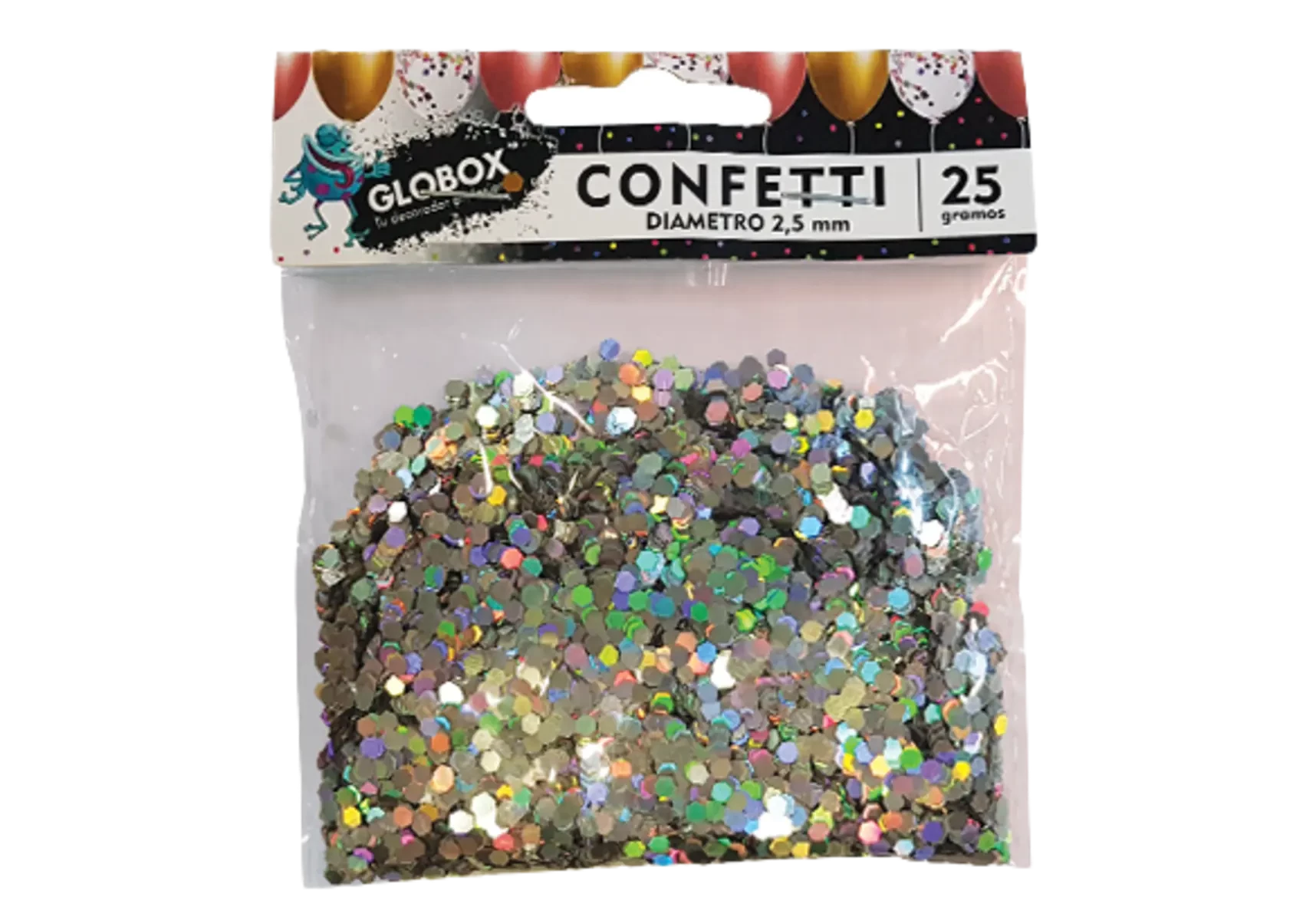 confetti plata 25gr (2,5mm diametro hexa) (dilax)