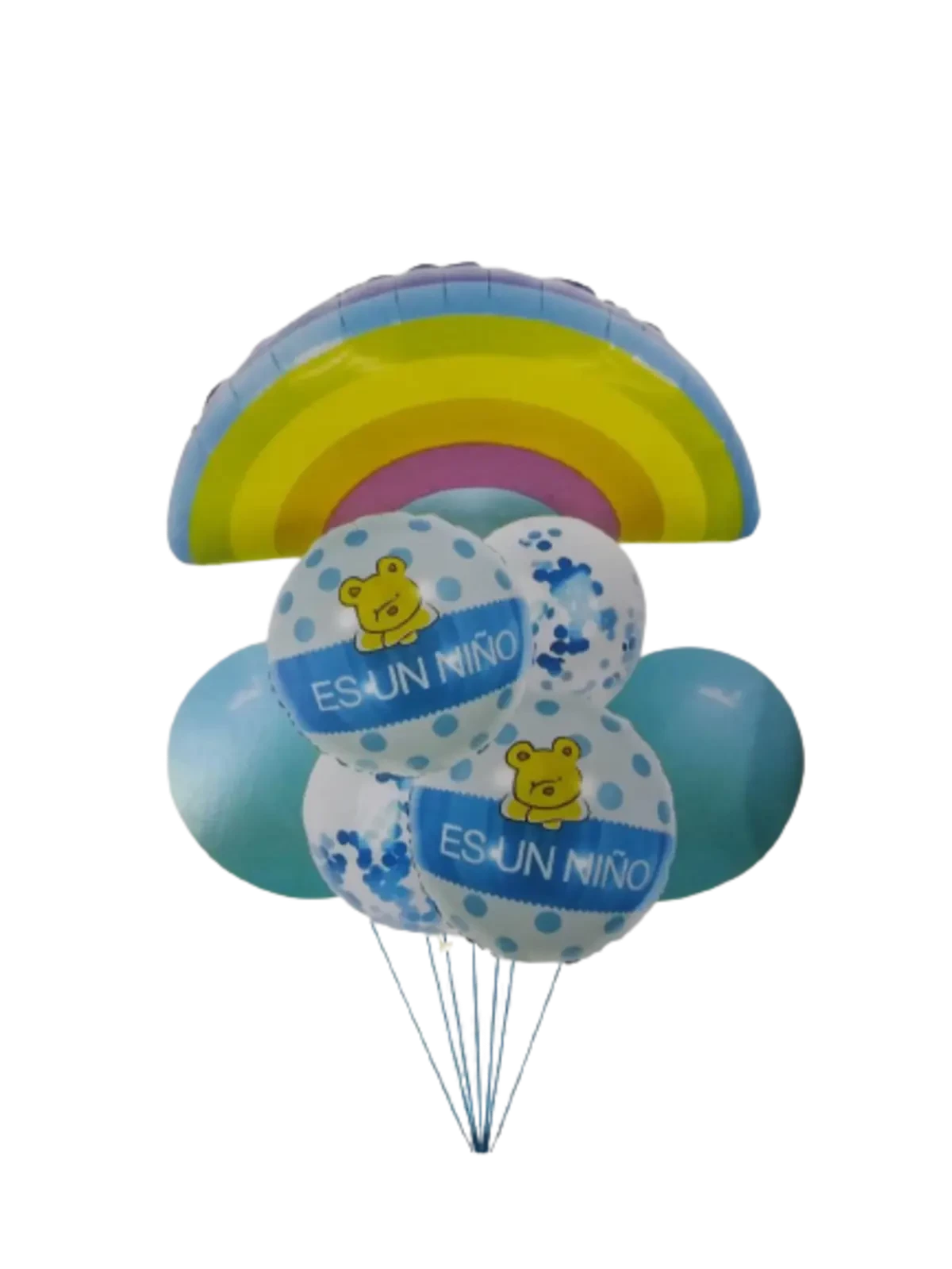 set de globos mylar 5u (1 central y 4 de 18") (qt) es un nino