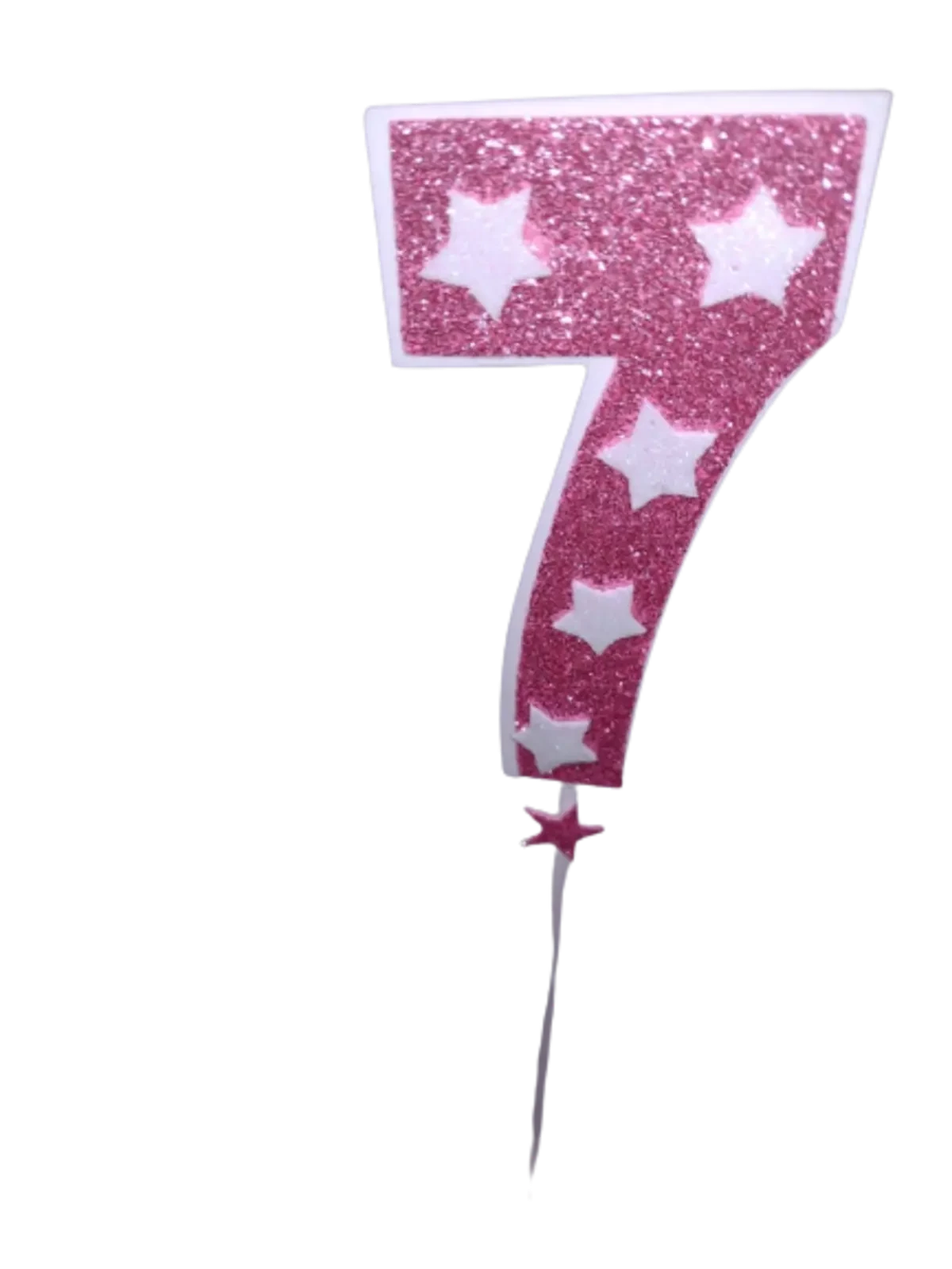 numero pinche goma eva x1 (albi) rosa estrellas blancas nro 7