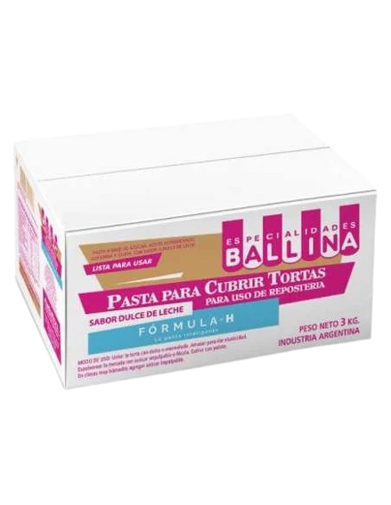 pasta p/cubrir tortas formula h sabor dulce de leche x 3kg - ballina (plat)