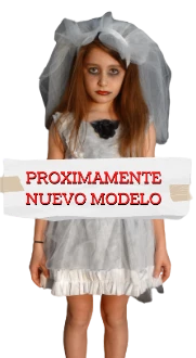 disfraz novia zombie (cont tocado y flor tetrica) inf (crost-disfraz-infantil-halloween)  