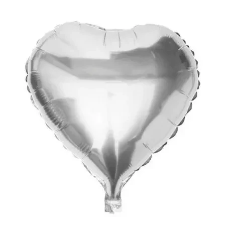 globo mylar 18" suelto forma (qt) corazon plata