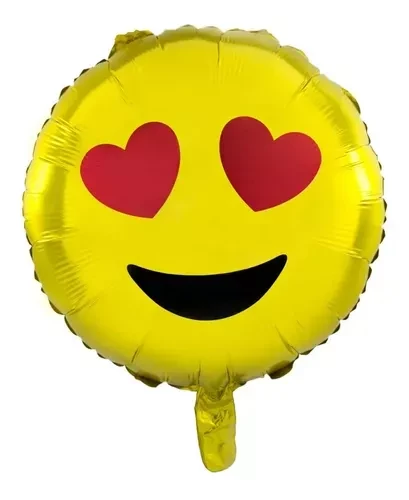 globo mylar 18" suelto forma (qt) emoticon enamorado