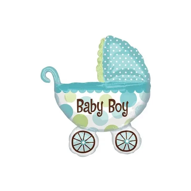 globo metalizado carrito bebe 27x42 cm celeste- 82287 (lowcost)