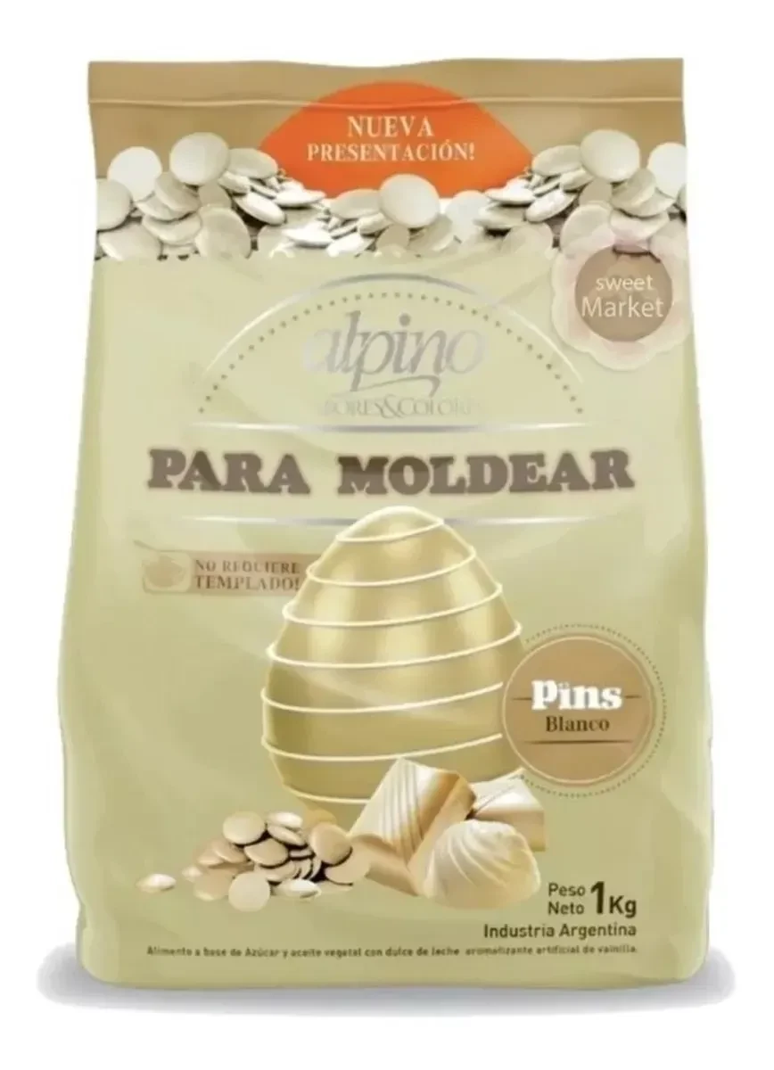 chocolate pins blanco x 1 kg (bamp03a) - lodiser (plat)