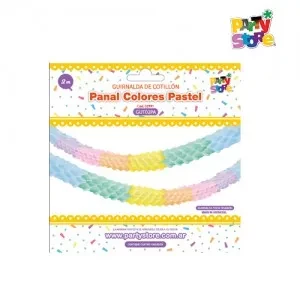 guirnalda panal pastel 200x8x6 cm - bolsa x 4 unidades (rr)