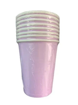 vaso colores lisos pastel x8u (cmv)