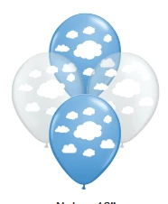 globo deco 12" x50u (globo-deco) nubes celeste y trasparentes