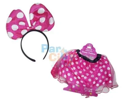 set minnie rosa c/ vincha mono (partyc)