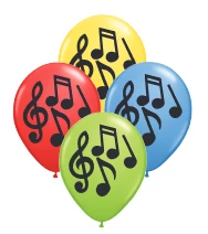 globo deco 12" x50u (globo-deco) notas musicales multicolor