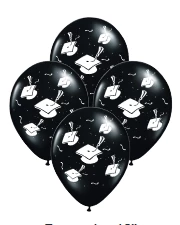 globo deco 12" x50u (globo-deco) egresados negro