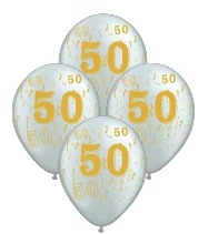 globo deco 12" x50u (globo-deco) dorado 50 anos