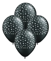 globo deco 12" x50u (globo-deco) estrellas negro