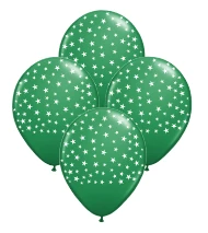 globo deco 12" x50u (globo-deco) estrellas verdes oscuros