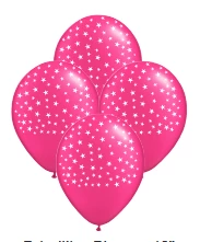 globo deco 12" x50u (globo-deco) estrellas fucsia